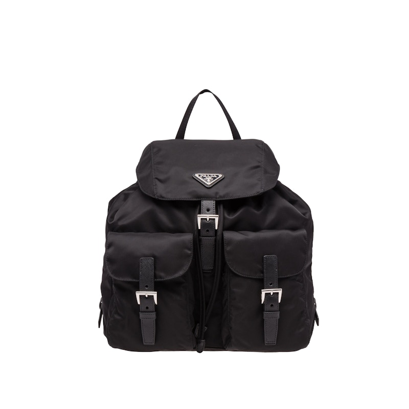 Prada Vela Backpack Black in Tessuto Nylon with Silver-tone - US