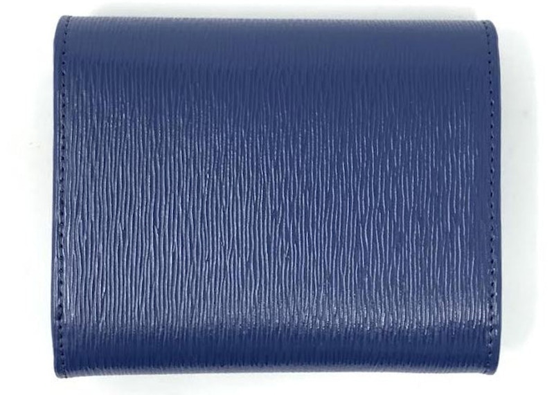 Prada Vitello Move Compact Wallet Bluette in Vitello Leather with Gold-tone  - US