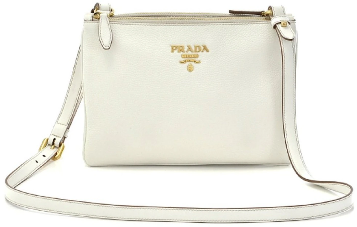 Prada Vintage - 2016 Vitello Phenix Crossbody Bag - White Ivory - Leather  Handbag - Luxury High Quality - Avvenice