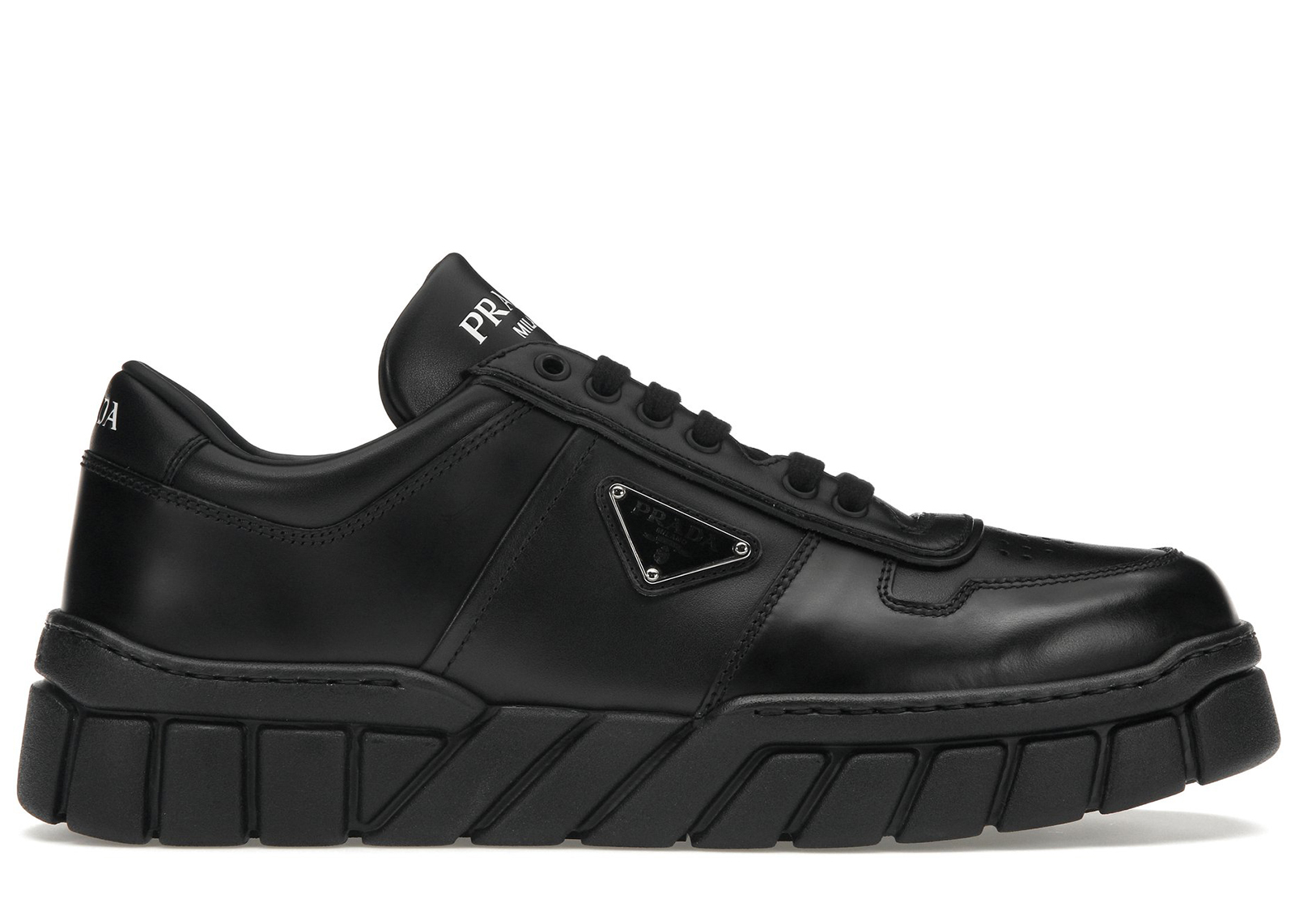 Prada Voluminous Sneakers Leather Black Black