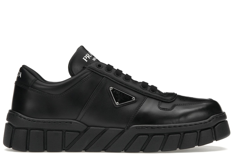 Prada black shop leather shoes