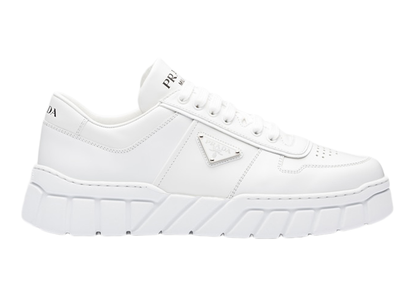 Prada Voluminous Sneakers Leather White White