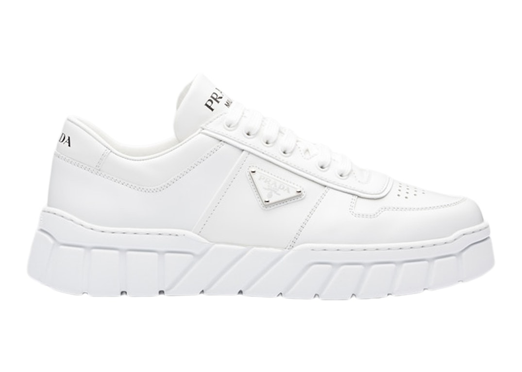 Pre-owned Prada Voluminous Sneakers Leather White White In White/white