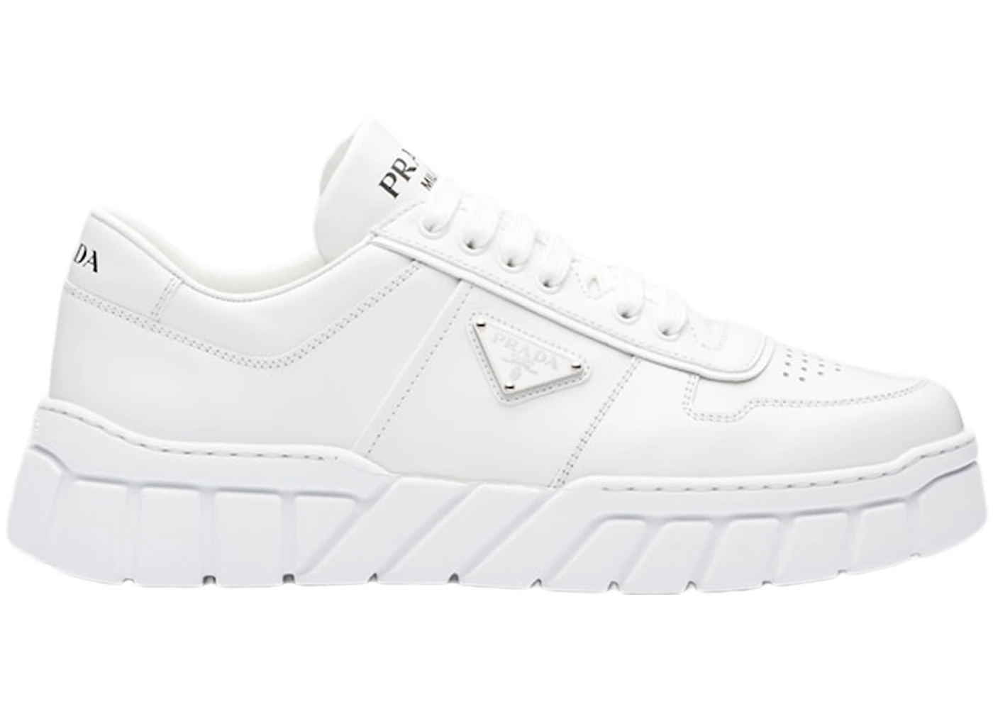 Prada Voluminous Sneakers Leather White White