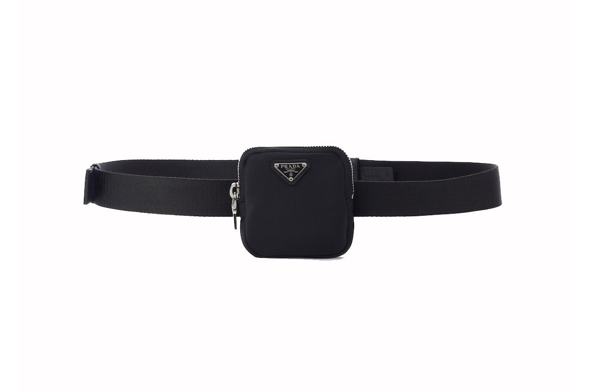 Pre-owned Prada Woven Nylon Belt Bag Black