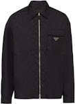 Prada Zip Up Long Sleeved Nylon Shirt Black