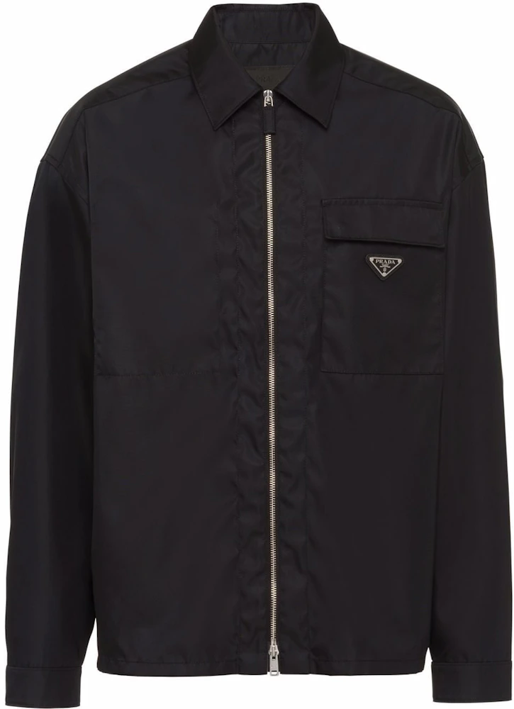 Prada Zip Up Long Sleeved Nylon Shirt Black Men's - SS22 - US