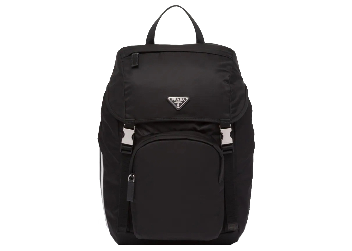 Medium Backpack in Re-Nylon and Brushed Leather PRADA | Blondie Shop