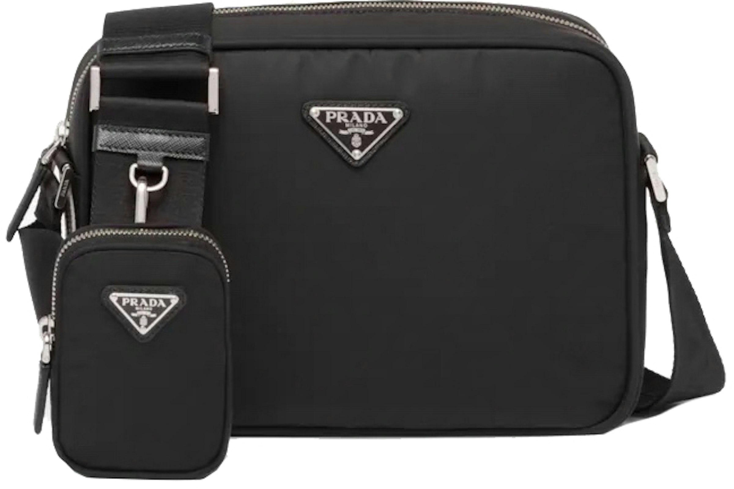 Prada adidas Shoulder Bag Black in Nylon/Leather with Silver-tone - US