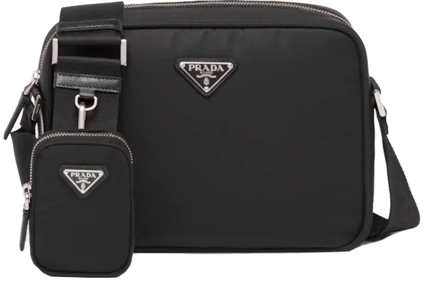 Prada - Re-Nylon Messenger Crossbody Bag in Black Prada