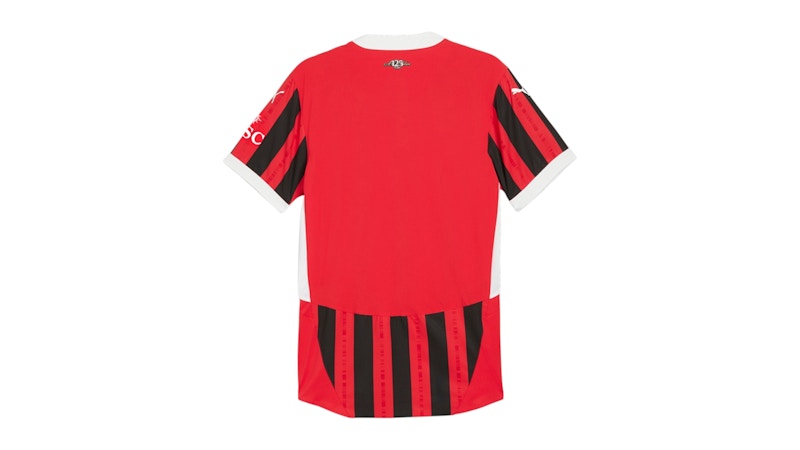 Pre-owned Puma Men's Ac Milan Home Authentic Crew Neck Short Sleeve Soccer Jersey In For All Time Red/black In Multi
