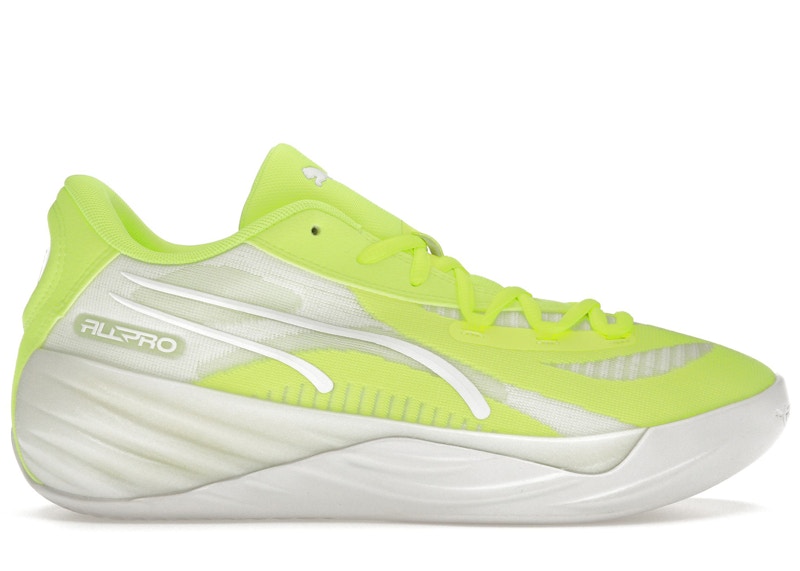 Pre-owned Puma Men's Allpro Nitro Sneakers In Lime Squeeze/white In Multi