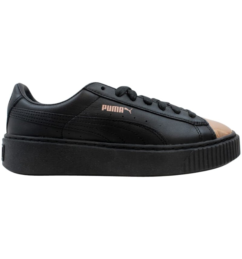 Puma Basket Platform Metallic Puma Black Rose Gold (Women's
