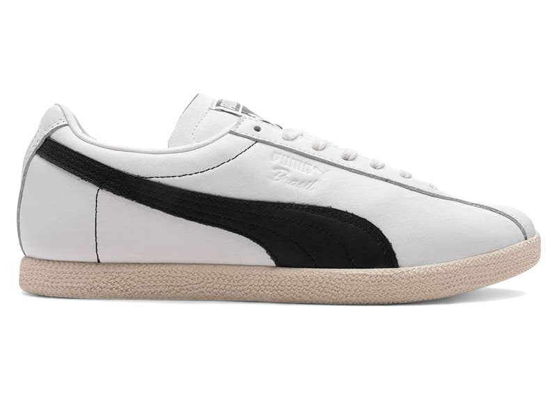Pre-owned Puma Men's Brasil Capoeira White Black Sneakers In White/ Black/frosted Ivory