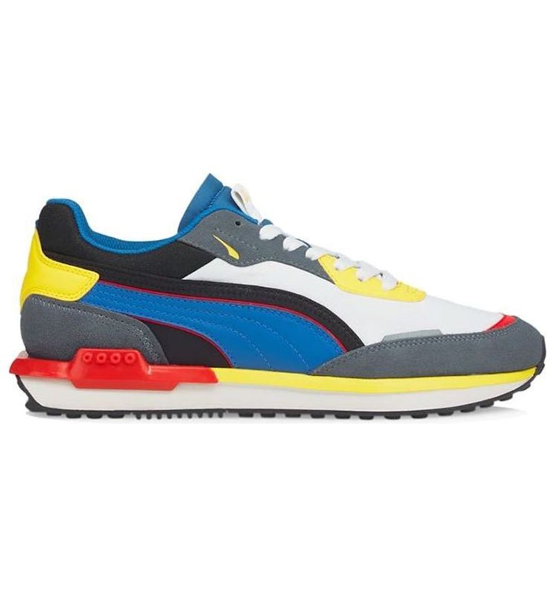 Puma City Rider Blanco/Azul Amarillo Rojo Hombre 382044-13 MX