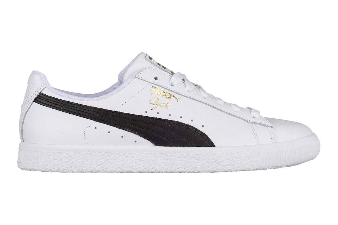 Pre-owned Puma Clyde Core Leather Foil White In White/black/gold