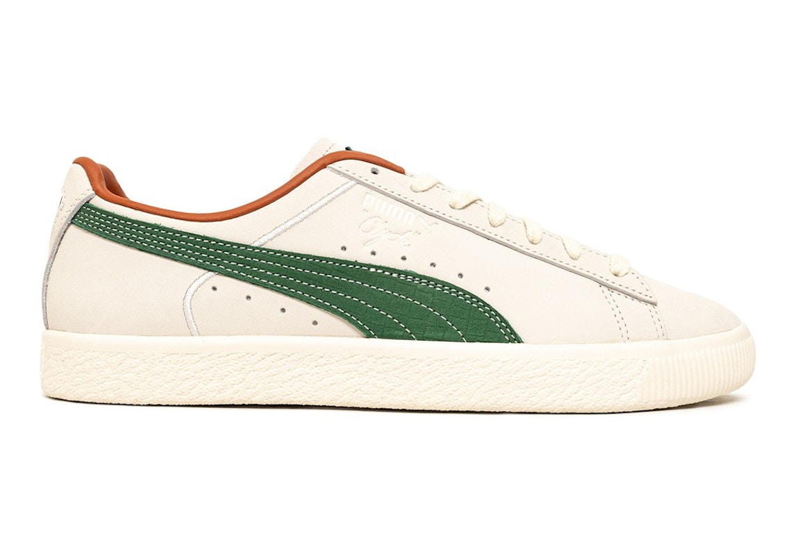 Click to view more detailed imagery on our partner's website Pre-owned Puma Clyde Fg Pristine White Vine Green In Spring Lavender/pristine/vine Green