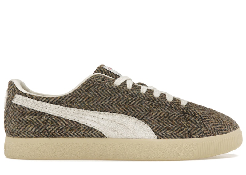 Pre-owned Puma Men's Clyde Harris Tweed Sneakers In Chamomile/sugared Almond In Multi