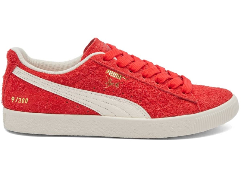 Puma clyde cheap red suede