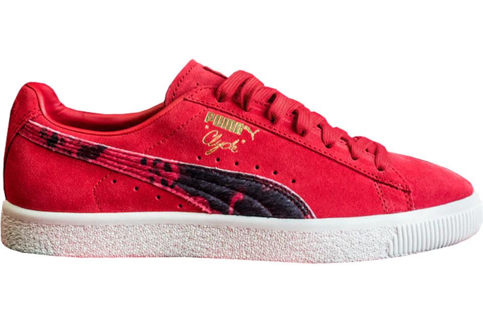 Puma clyde discount red suede