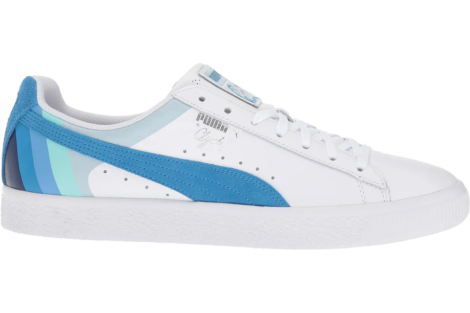 Puma Clyde Pink Dolphin White French Blue Men s 366248 01 US