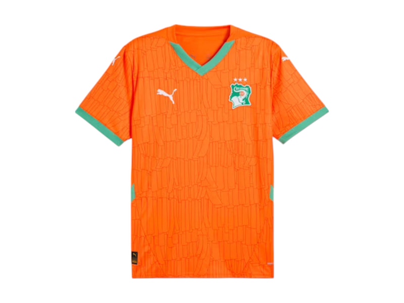 Pre-owned Puma Men's  Cote D'ivoire 2025 Home Replica Jersey Jersey In Rickie Orange/jade Frost