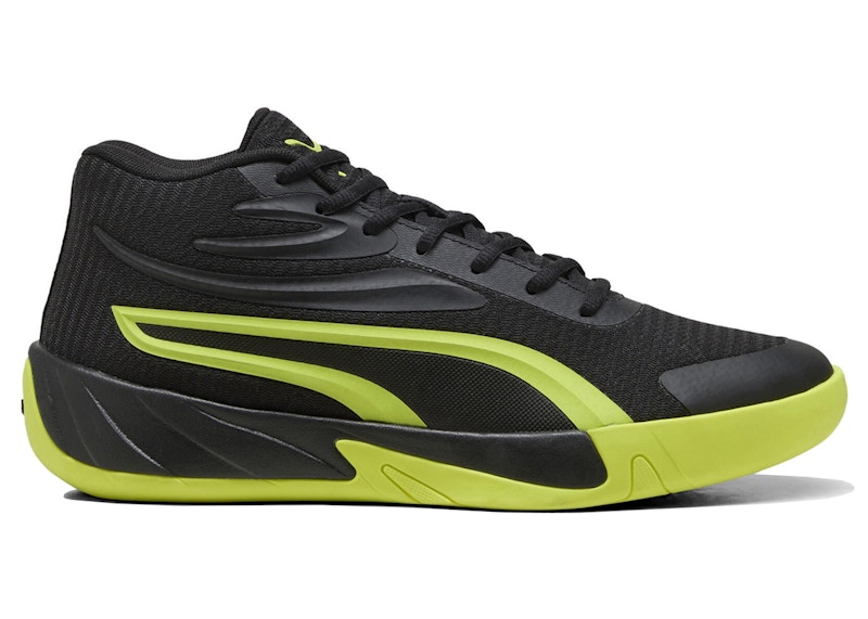 Pre-owned Puma Men's Court Pro Sneakers In Black/electric Lime
