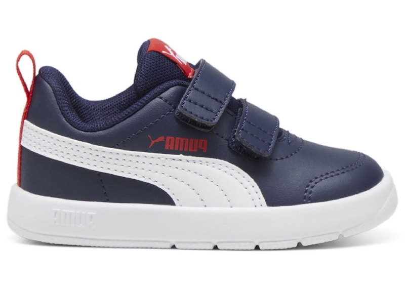 Pre-owned Puma Courtflex V3 V Sneakers In Navy Blue/white/red In Multi