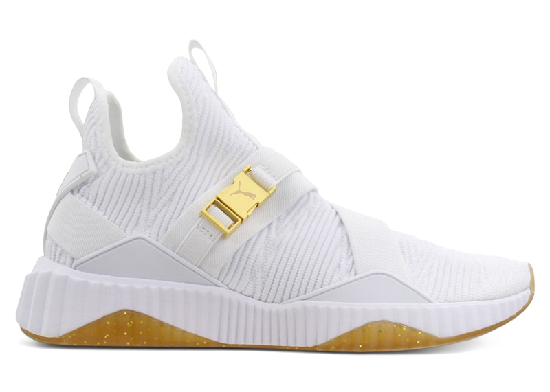 Puma Defy Varsity Mid White Metallic Gold (Women's) 191667-02 US