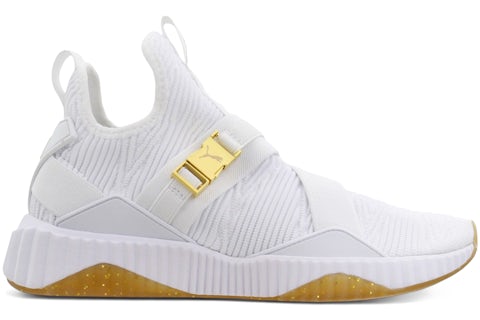 Puma Defy Varsity Mid White Metallic Gold (Women's) 191667-02 US