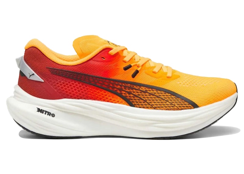 Pre-owned Puma Men's Deviate Nitro 3 Fade Sneakers In Sun Stream/sunset Glow/white In Multi