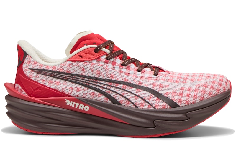 Puma Deviate Nitro 4 Check Red White