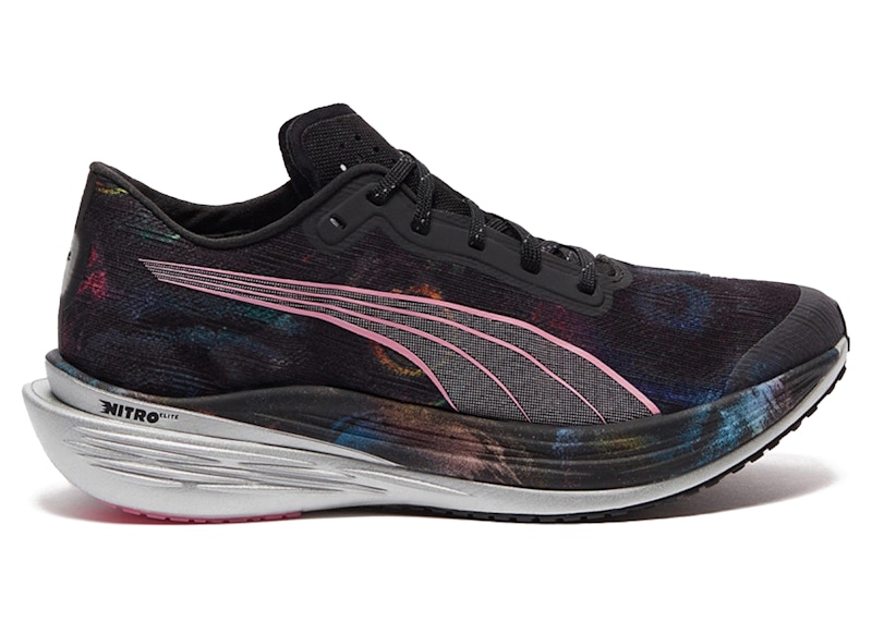 Pre-owned Puma Deviate Nitro Elite 2 Marathon Series (women's) Sneakers In Black/strawberry Burst/yellow Blaze