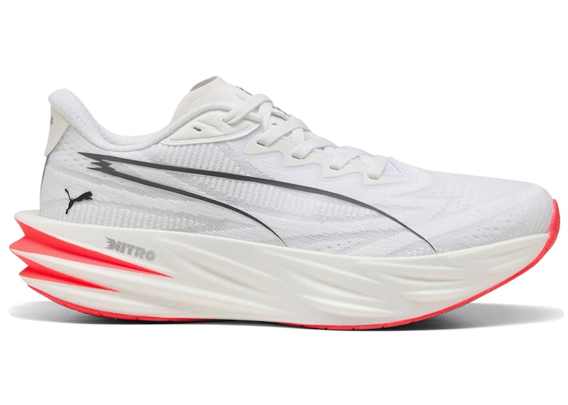 Puma Deviate Pure Nitro White (Women's) Sneakers in Puma White/Ultra Red