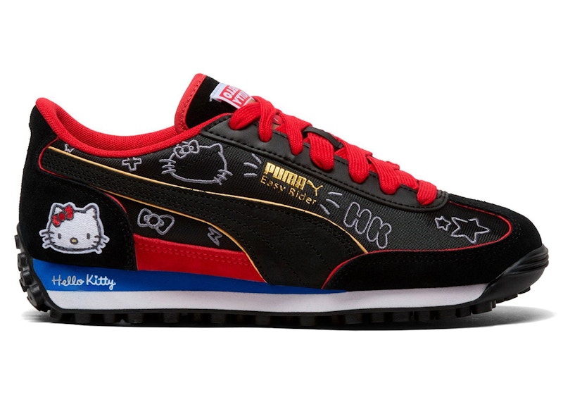 Pre-owned Puma Easy Rider Hello Kitty And Friends Goth (women's) Sneakers In Black/for All Time Red/mountain B