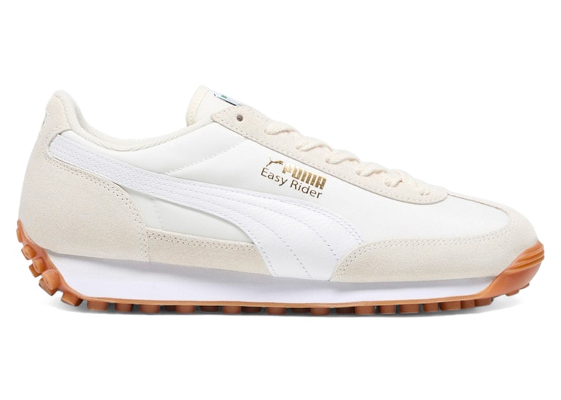 Pre-owned Puma Men's Easy Rider Vintage Sneakers In Alpine Snow/white/gold In Multi