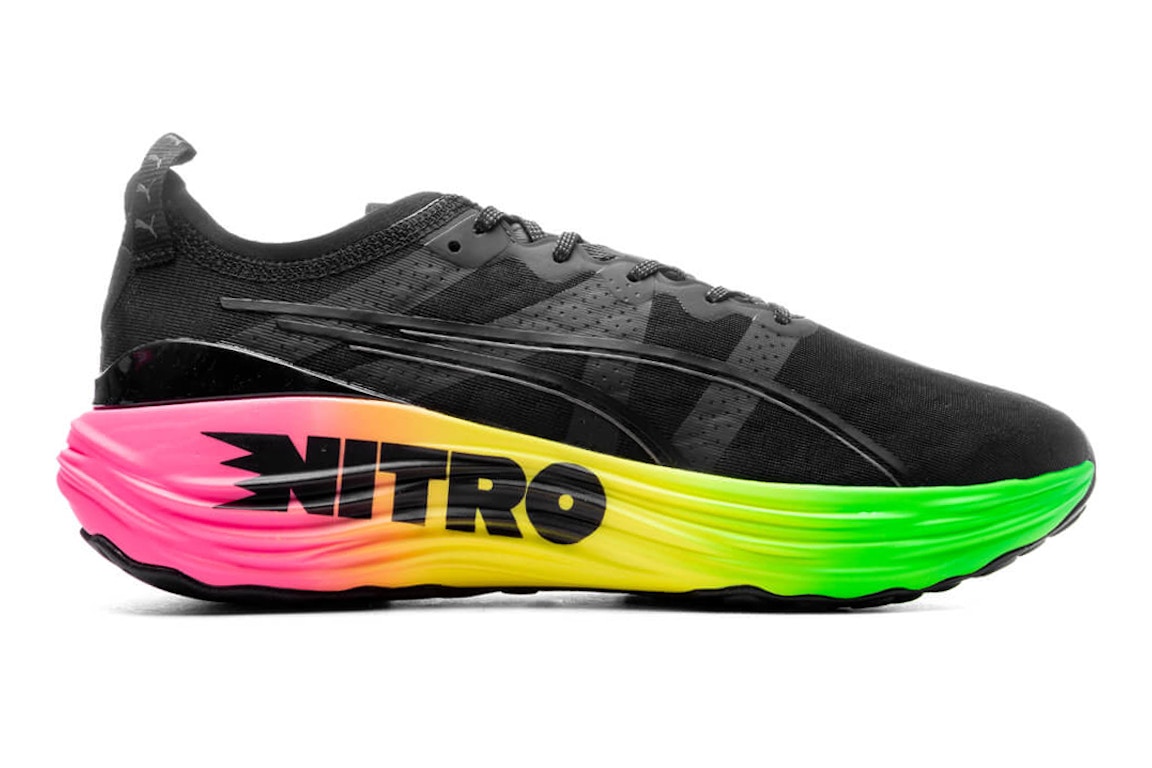 Click to view more detailed imagery on our partner's website Pre-owned Puma Foreverrun Nitro Futrograde Black In Black/green Gecko
