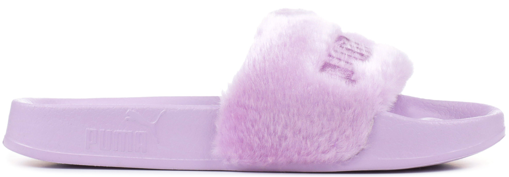 puma fenty pink fur slides