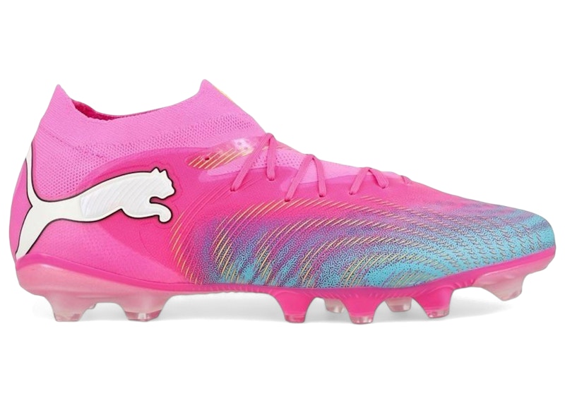 Men's Puma Future 9 Pro FG/AG Showtime Sneakers in Poison Pink/Sun Stream/Bright Aqua