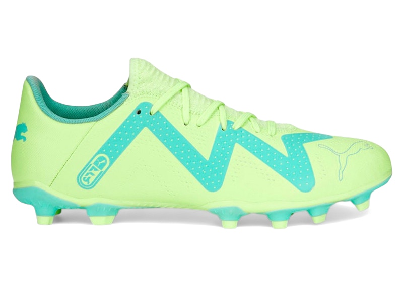 Pre-owned Puma Men's Future Play Fg/ag Pursuit Pack Sneakers In Fast Yellow/black/peppermint