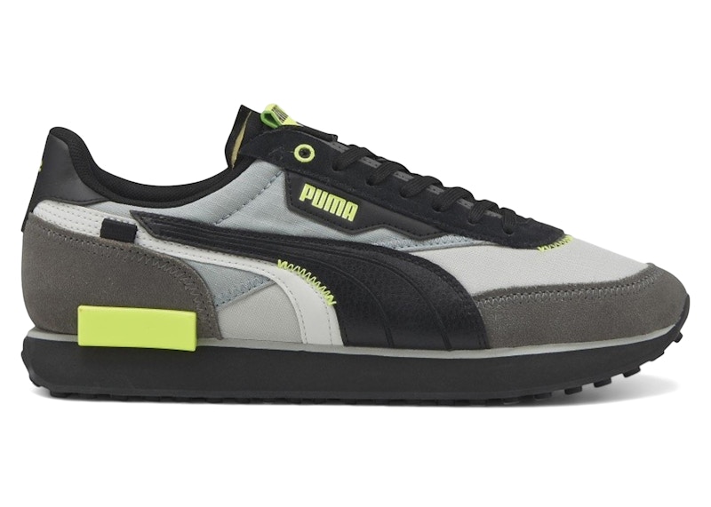 Puma Future Rider Displaced Gray Black Lime Squeeze メンズ
