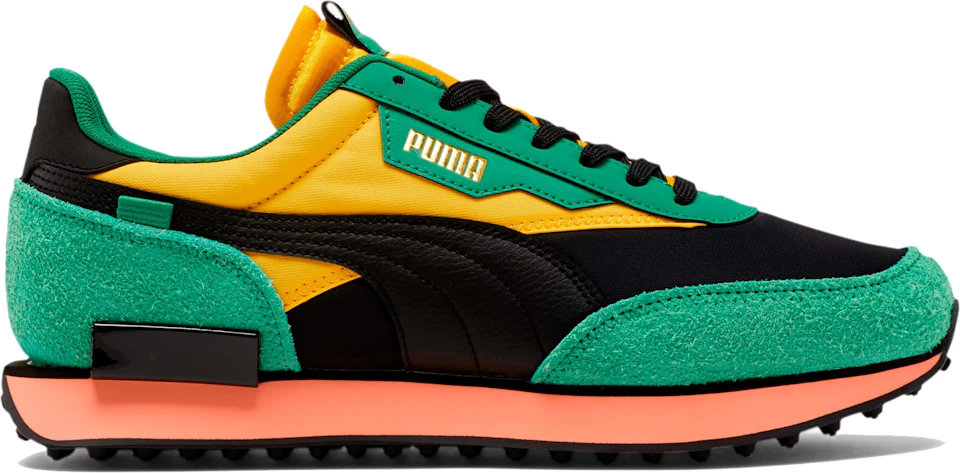 Puma Future Rider Game On Black Green Yellow 3713 03 Us
