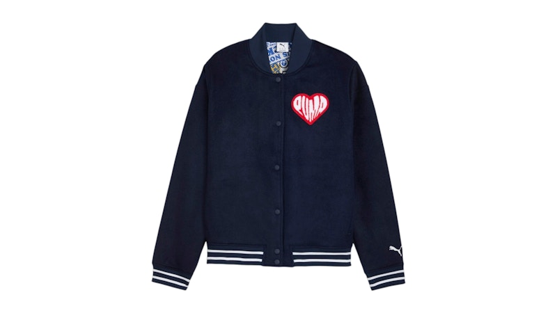 Puma Hooperhotline Varsity Button Down Jacket Puma Navy