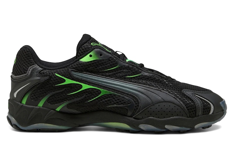 Pre-owned Puma Men's  Inhale Sneakers In Black/green Glare In Multi