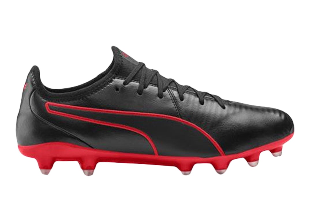 Pre-owned Puma King Pro Fg  Black High Risk Red In  Black-high Risk Red