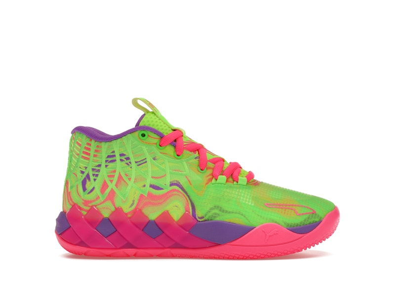 Pre-owned Puma Lamelo Ball Mb.01 Inverse Toxic Sneakers In Purple Glimmer/knockback Pink