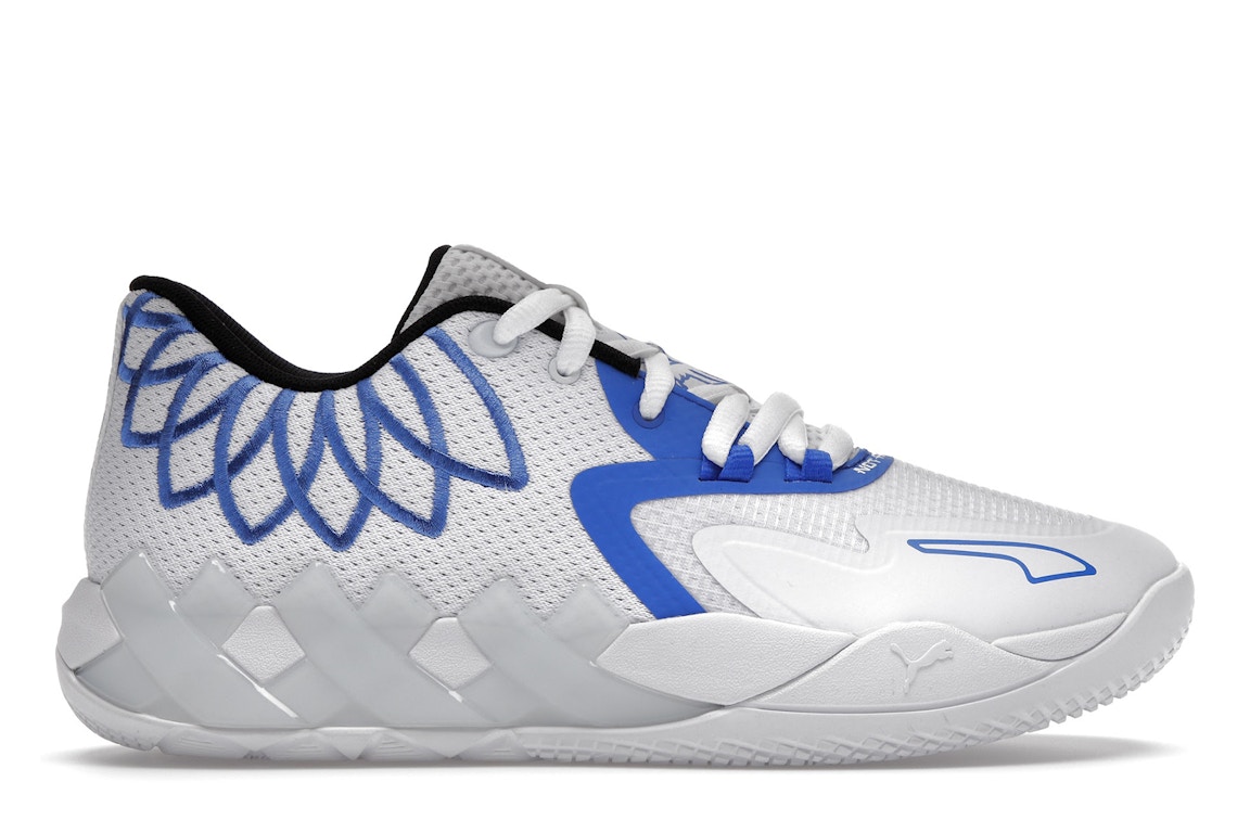 Click to view more detailed imagery on our partner's website Pre-owned Puma Lamelo Ball Mb.01 Lo Team Colors White Bluemazing In White/bluemazing