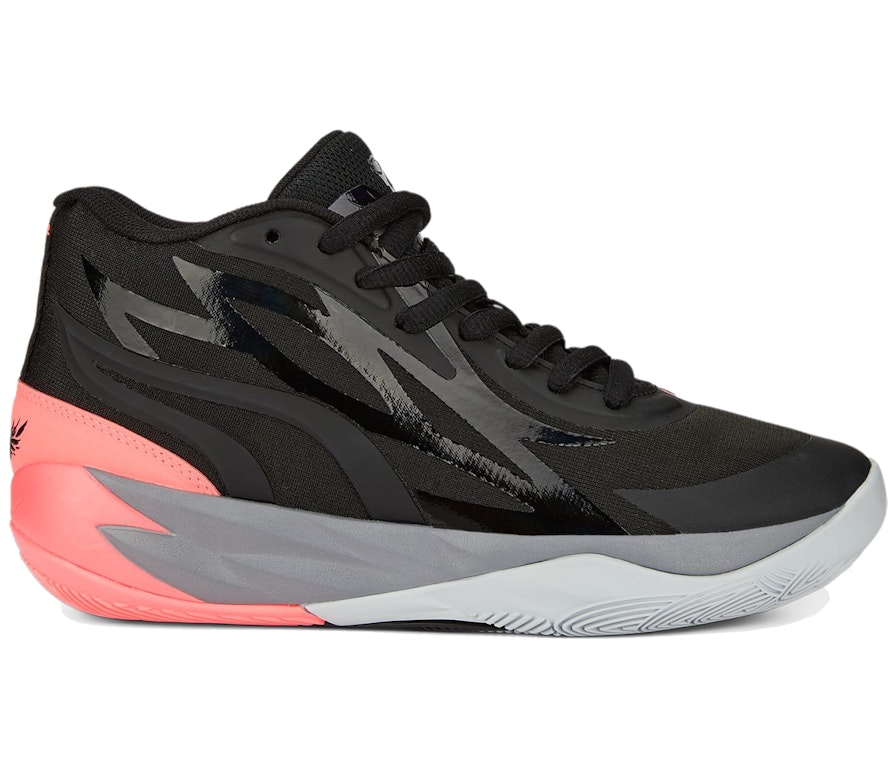 Pre-owned Puma Lamelo Ball Mb.02 Flare (gs) In  Black/sunset Glow