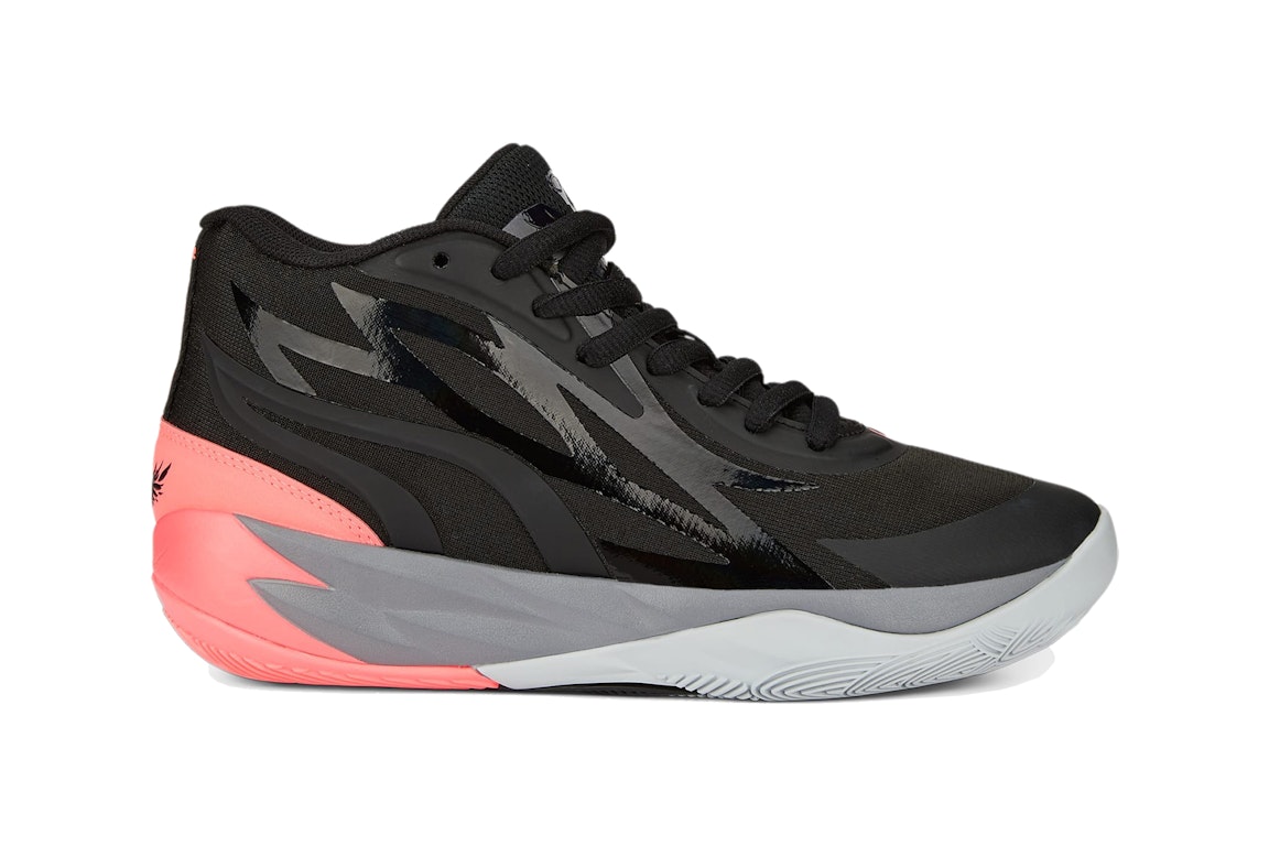 Pre-owned Puma Lamelo Ball Mb.02 Flare (gs) In  Black/sunset Glow
