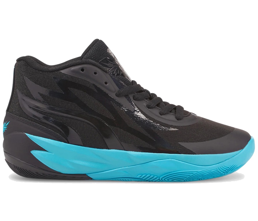 Pre-owned Puma Lamelo Ball Mb.02 Phenom (gs) In  Black/blue Atoll